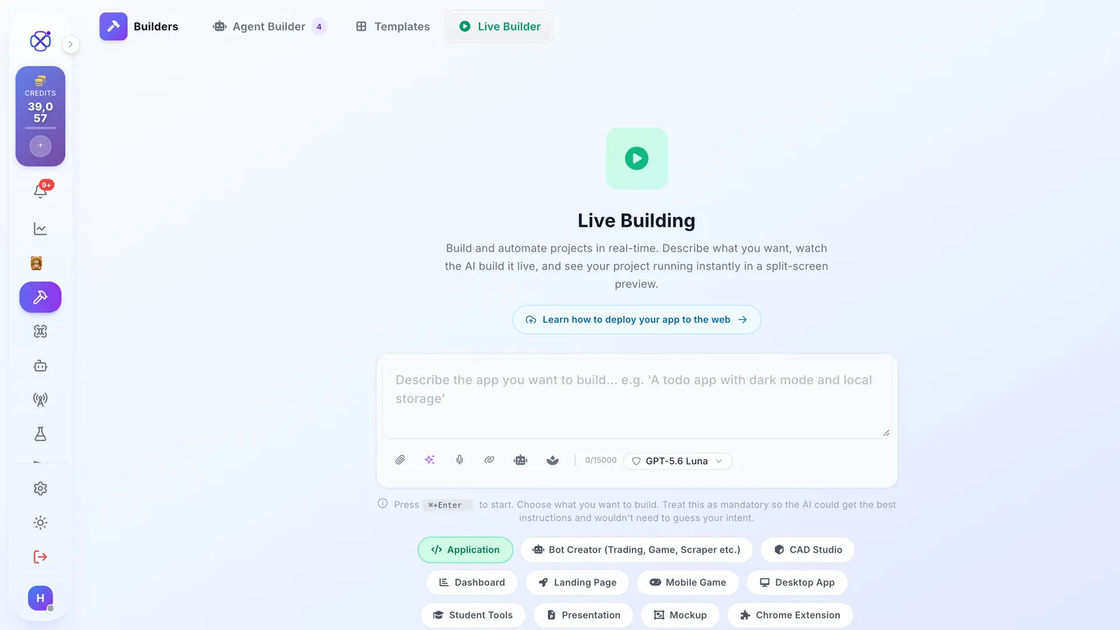 Build apps with a live preview — in real time, let AI click around the app with its hands and keyboard and use AI click-to-edit mode to easily choose element to modify without writing code or looking at the structure.